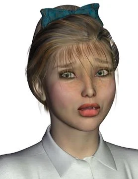 Character sally: expression panic Stock Illustration