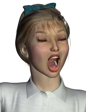 Character sally: expression singing Stock Illustration