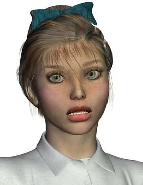 Character sally: expression stunned Stock Illustration