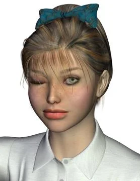 Character sally: expression wink Stock Illustration