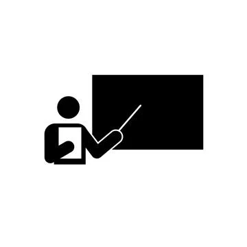 Character showing board with stick Stock Illustration