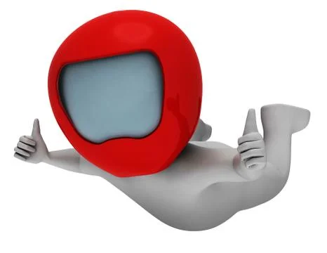 Character Skydiving Represents Skydivers Render And Freefall 3d Rendering Stock Illustration