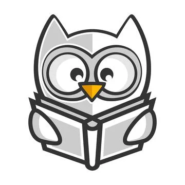 Character smart owl logo. Vector illustration Stock Illustration