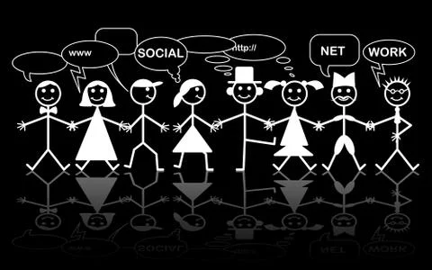 Character - social network Illustrazione stock