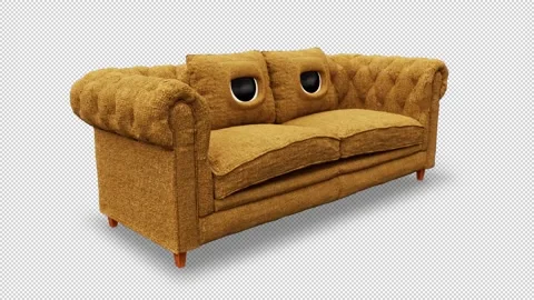 Character Sofa Talking Brown Looped Alpha Channel 스톡 동영상 232141182