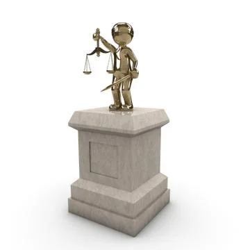 A character is a statue with a scale in his hand. Stock Illustration