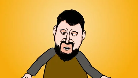 Character Talking On Yellow Background Stock Footage 227482936