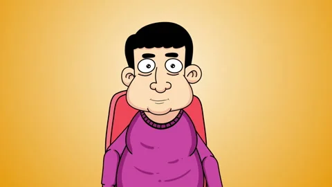 Character Talking On Yellow Background Video stock 227482940