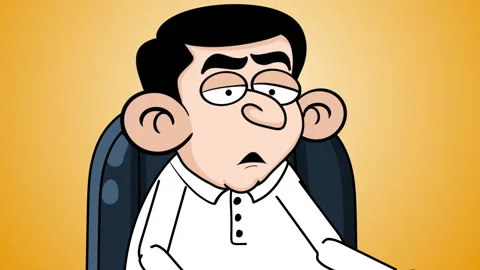 Character Talking On Yellow Background Video stock 227483208