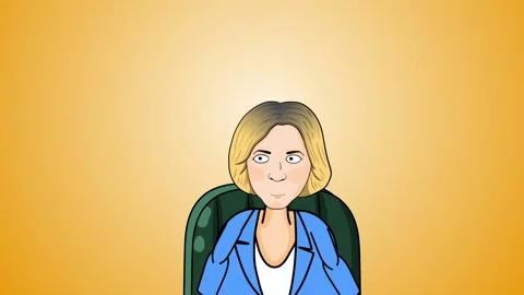 Character Talking On Yellow Background Video stock 227483286