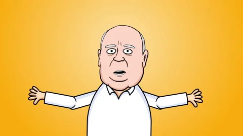 Character Talking On Yellow Background Video stock 227483290