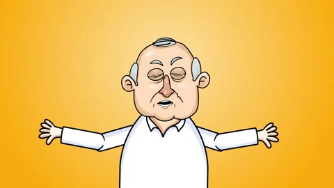 Character Talking On Yellow Background Video stock 227483342