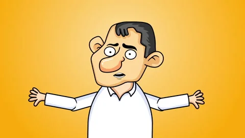 Character Talking On Yellow Background Video stock 227483570