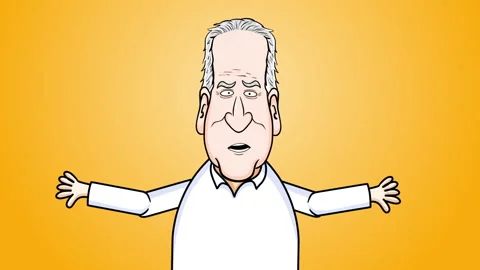 Character Talking On Yellow Background Video stock 227483603