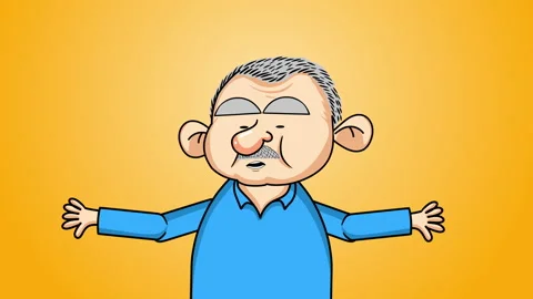 Character Talking On Yellow Background Video stock 227483704