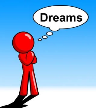 Character thinking dreams meaning consideration aim and contemplate Stock Illustration