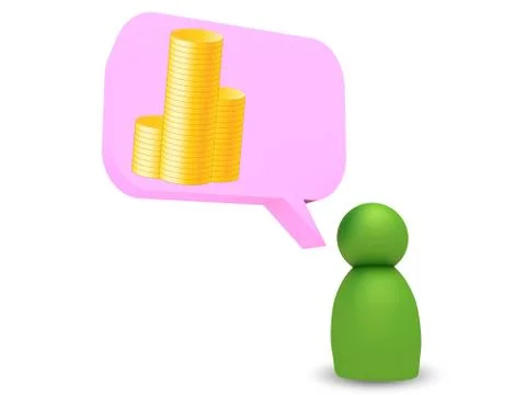 Character thinking money Stock-Illustration