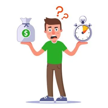 Character thinks how to make money fast. Stock Illustration