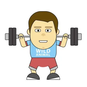 Character in training. 2D flat illustration for the wide range of explaining Stock Illustration