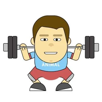 Character in training. Build your bady. 2D flat illustration for the wide range Stock Illustration