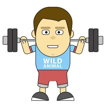 Character in training. Build your bady. 2D flat illustration for the wide range Stock-Illustration