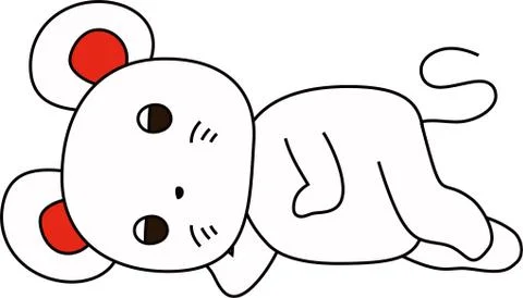 Character of various white rat Stock Illustration