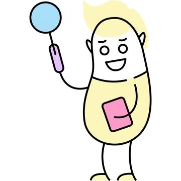 Character vector search icon flat business person Stock Illustration