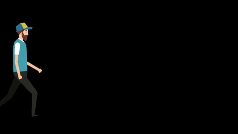 Character Walk from Left to Right Stock Footage 76122540