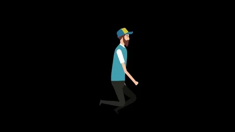 Character Walk Quiet Stock Footage 76098752