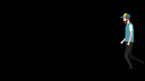 Character Walk from Right to Left Stock Footage 76122547