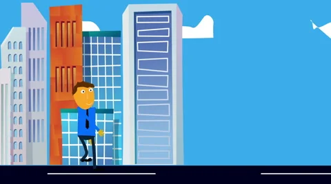 Character walking in the city  Stock Footage 41543832