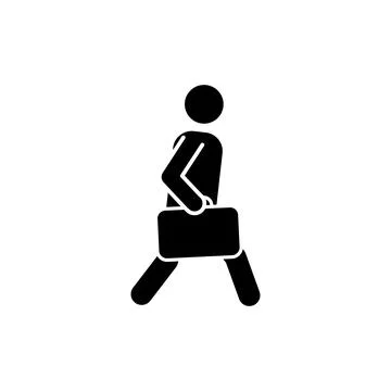 Character walking holding briefcase icon Stock Illustration