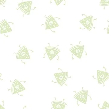 Character watermelon glyph seamless pattern Stock Illustration