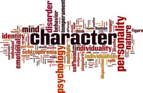 Character word cloud concept Stock Illustration