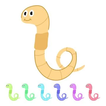 Character worm cartoon vector cartoon graphic Stock Illustration