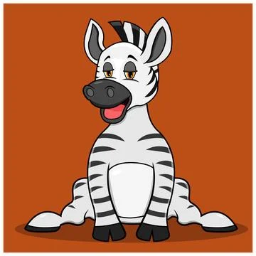 Character Zebra With Relax Expression Stock Illustration