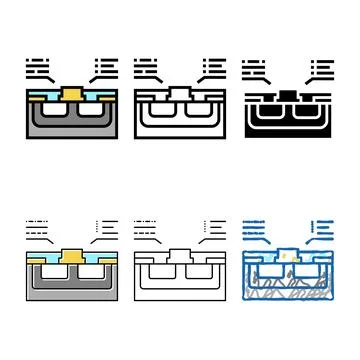 Characteristics semiconductor concepts color icon vector 스톡 일러스트