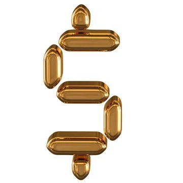 Characters 3d as a digital font Illustrazione stock