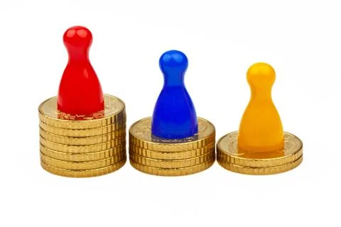Characters on coins 스톡 사진