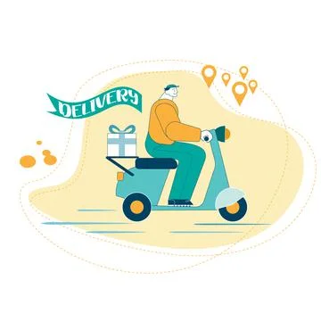 Characters of the delivery service. Stock Illustration