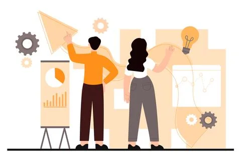 Characters developing design for site Illustrazione stock