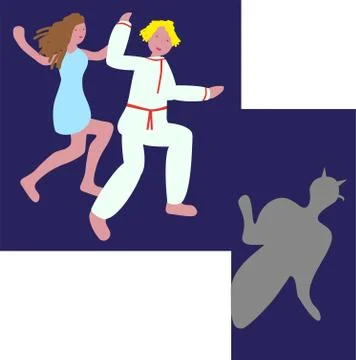 Characters from midsummer holiday 库存插图