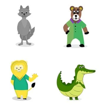 Characters predatory animals Stock Illustration