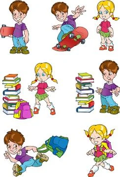 Characters schoolchild Stock Illustration