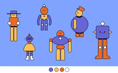 Characters from simple geometric shapes. Stock Illustration