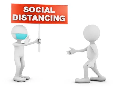 Characters SOCIAL DISTANCING Illustrazione stock