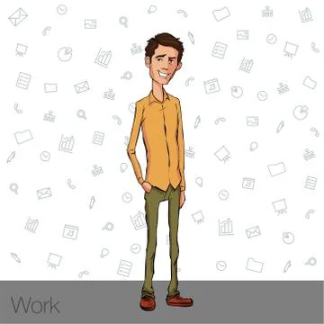 Characters with tablet and bubble talk Stock Illustration