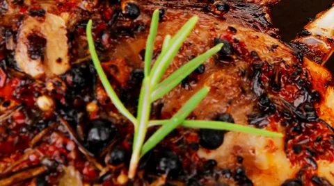 Charbroiled ribs on plate Vídeos de archivo 30364241