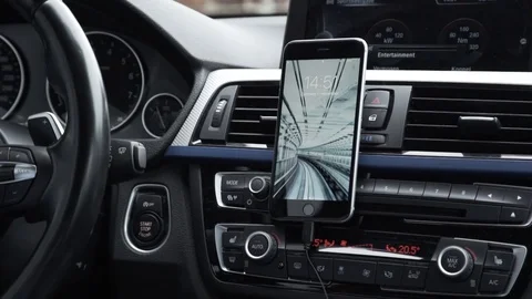 Charching mobile phone in the car Stock Footage 85224406