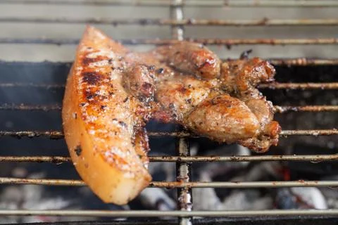 Charcoal-boiled pork neck Stock Photos